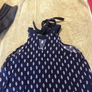 Blue and white blouse